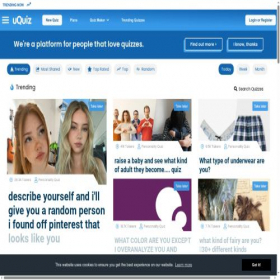 Скриншот главной страницы сайта uquiz.com