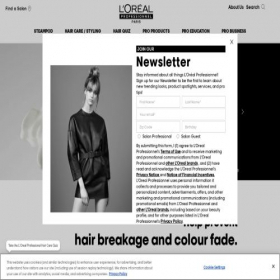 Скриншот главной страницы сайта us.lorealprofessionnel.com