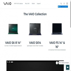 Скриншот главной страницы сайта us.vaio.com