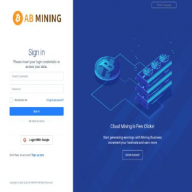 Скриншот главной страницы сайта user.abmining.net