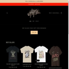 Скриншот главной страницы сайта utopiamerchshop.com