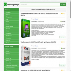 Скриншот главной страницы сайта utorrentprogrammy.ru