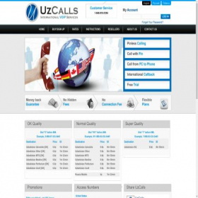 Скриншот главной страницы сайта uzcalls.com