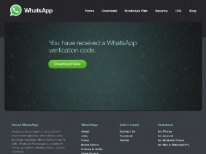 Скриншот главной страницы сайта v.whatsapp.com