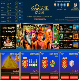 Скриншот главной страницы сайта vabank.casino