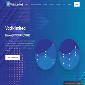 Скриншот главной страницы сайта vadixlimited.net