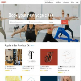 Скриншот главной страницы сайта vagaro.com
