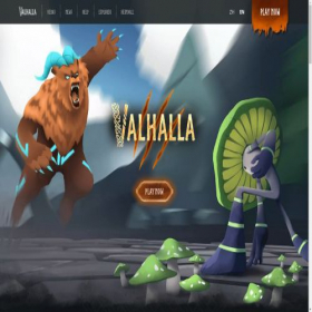 Скриншот главной страницы сайта valhalla.game