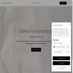 Скриншот главной страницы сайта valkee-humancharger.de