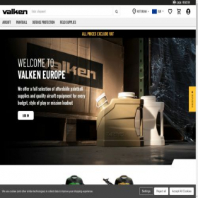 Скриншот главной страницы сайта valken.eu