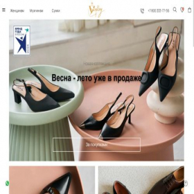 Скриншот главной страницы сайта valleyshoes.ru