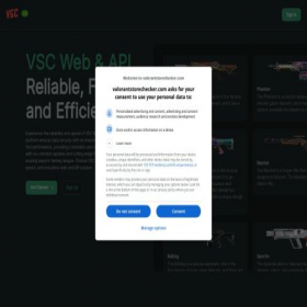 Скриншот главной страницы сайта valorantstorechecker.com