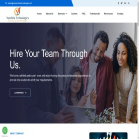 Скриншот главной страницы сайта vanshriatechnologies.com