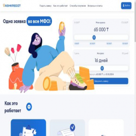 Скриншот главной страницы сайта vashkredit.kz