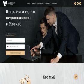 Скриншот главной страницы сайта vasilevsky.estate