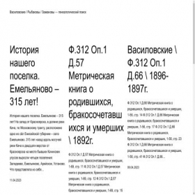 Скриншот главной страницы сайта vasilovskiy.ru