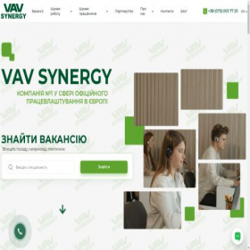 Скриншот главной страницы сайта vavsynergy.com