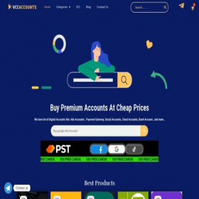 Скриншот главной страницы сайта vccaccounts.com