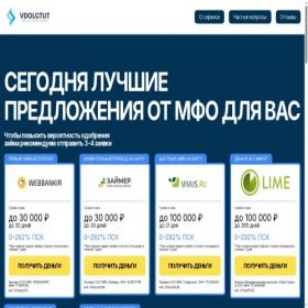 Скриншот главной страницы сайта vdolgtut.ru