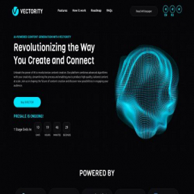 Скриншот главной страницы сайта vectority.ai