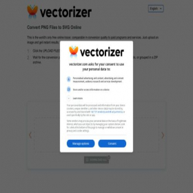 Скриншот главной страницы сайта vectorizer.com