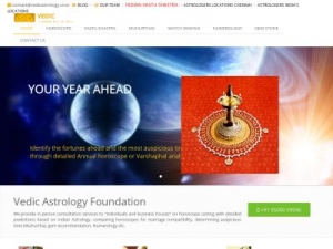 Скриншот главной страницы сайта vedicastrology.co.in