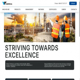 Скриншот главной страницы сайта vektanchemical.com
