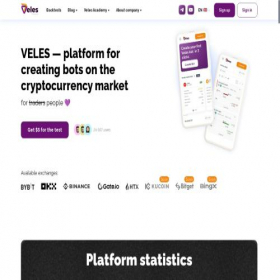 Скриншот главной страницы сайта veles.finance