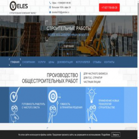 Скриншот главной страницы сайта veles163.ru