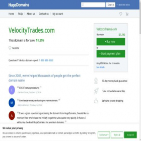 Скриншот главной страницы сайта velocitytrades.com