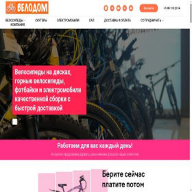 Скриншот главной страницы сайта velodom.su