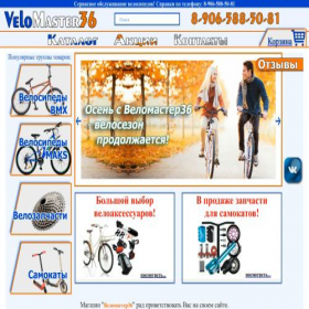 Скриншот главной страницы сайта velomaster36.ru