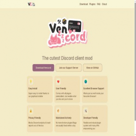 Скриншот главной страницы сайта vencord.dev