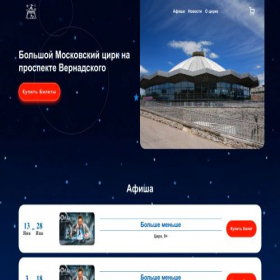 Скриншот главной страницы сайта vernadtskogo-cirkye.ru