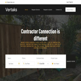 Скриншот главной страницы сайта vertaks.com