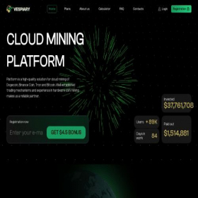 Скриншот главной страницы сайта vespiary.io