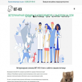 Скриншот главной страницы сайта vet-nsk.ru