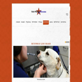 Скриншот главной страницы сайта vet-pet-msk.ru