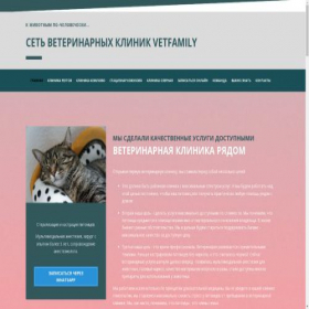 Скриншот главной страницы сайта vetfamily.help