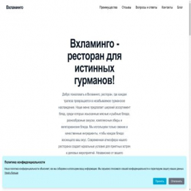 Скриншот главной страницы сайта vhlamingo.ru
