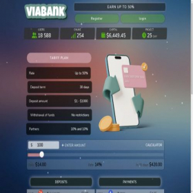 Скриншот главной страницы сайта viabank.xyz