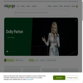 Скриншот главной страницы сайта viagogo.at