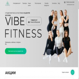Скриншот главной страницы сайта vibefitness.ru