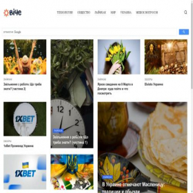 Скриншот главной страницы сайта viche.net.ua