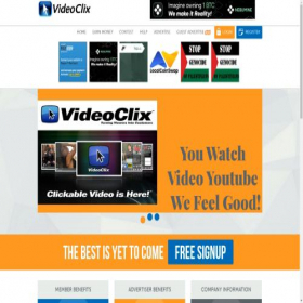 Скриншот главной страницы сайта videoclix.net