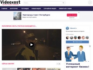 Скриншот главной страницы сайта videoxost.ru