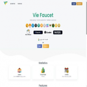 Скриншот главной страницы сайта viefaucet.com