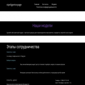 Скриншот главной страницы сайта vipeligantvoyage.ru