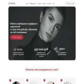Скриншот главной страницы сайта vipmodelrus.ru