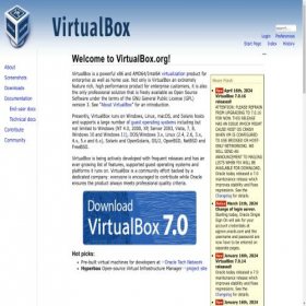 Скриншот главной страницы сайта virtualbox.org